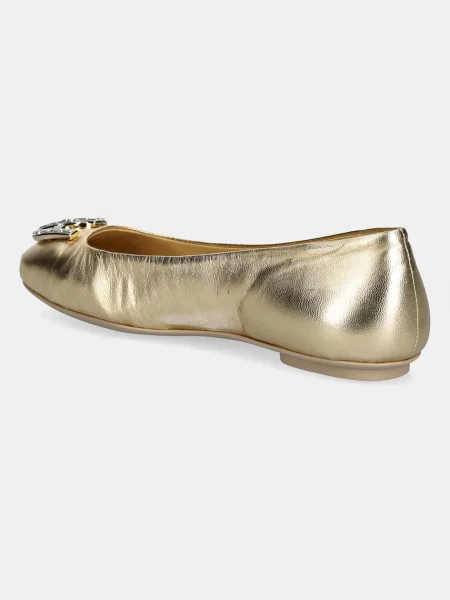 Kožené baleríny Furla Ballet Ballerina zlatá