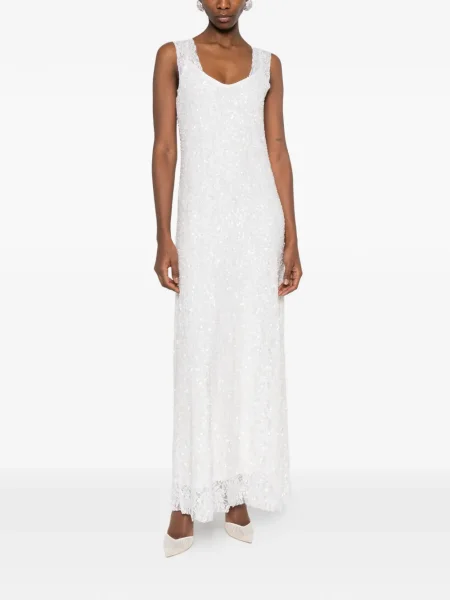 Rochie P.a.r.o.s.h. din dantelă de costum alb