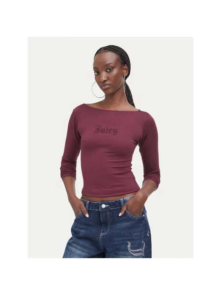 Juicy Couture Bluza Bordo Slim Fit rdeča
