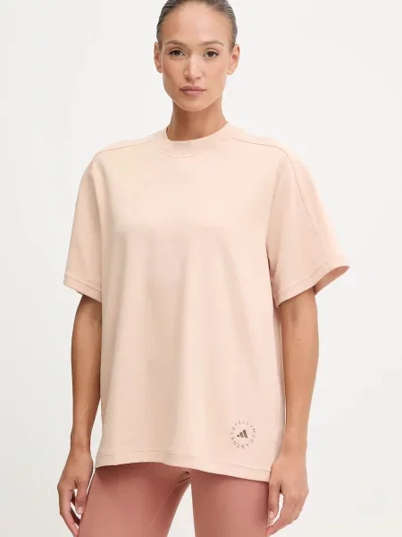 Спортна тениска adidas by Stella McCartney дамска бежово