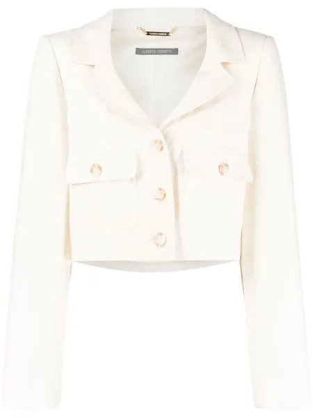 Decupat sacou Alberta Ferretti alb