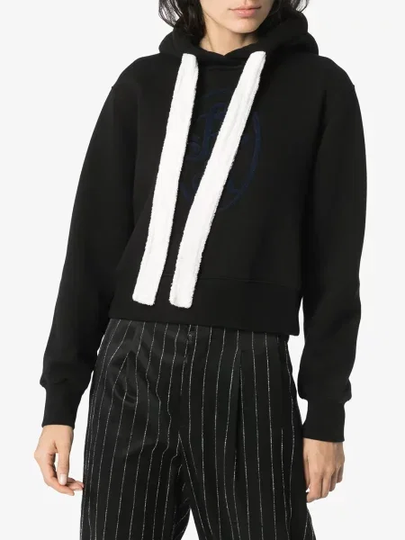 Hanorac cu glugă Palm Angels cu broderie negru