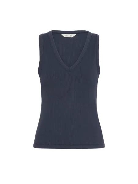 Lniany top Part Two niebieski