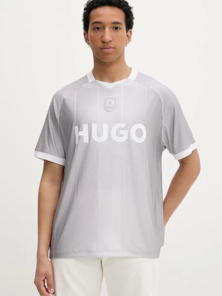 HUGO tričko Dwild šedé