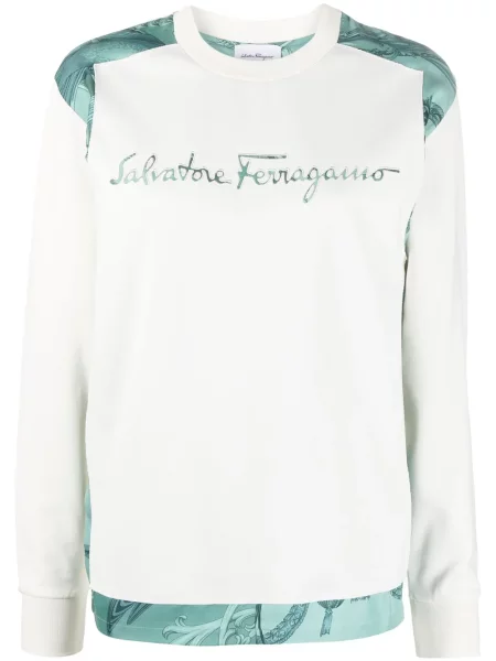 Haftowana bluza Salvatore Ferragamo biała