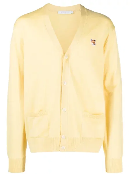 Cardigan Maison Kitsune tricotate galben