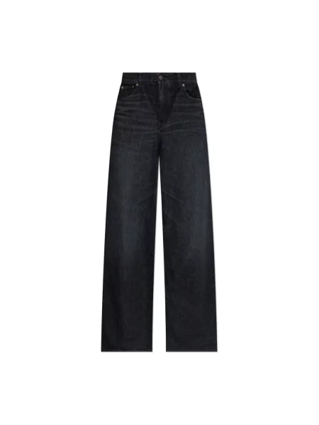 Jeansy straight leg Chloe z 5 kieszeniami czarne