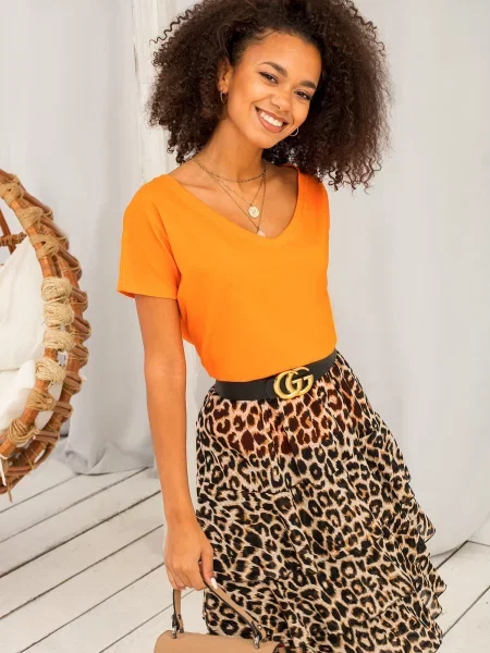 Majica Fashionhunters oranžna