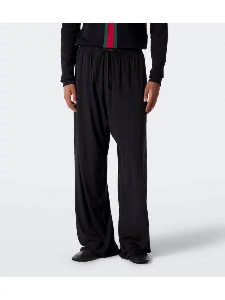 Pantaloni Gucci din jerseu negru