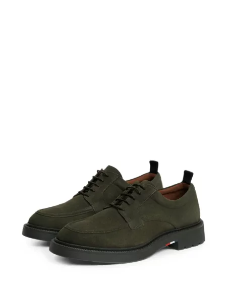 Šněrovací semišový derby Tommy Hilfiger zelený