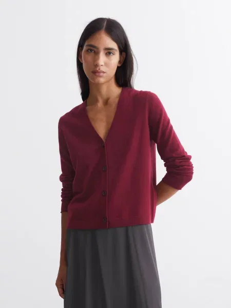 Кардиган Marc O’Polo вовна/віскоза бордовий