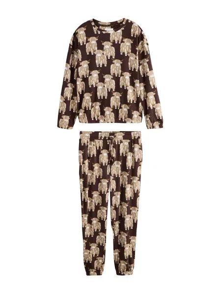 Next Pijama deschis / închis maro