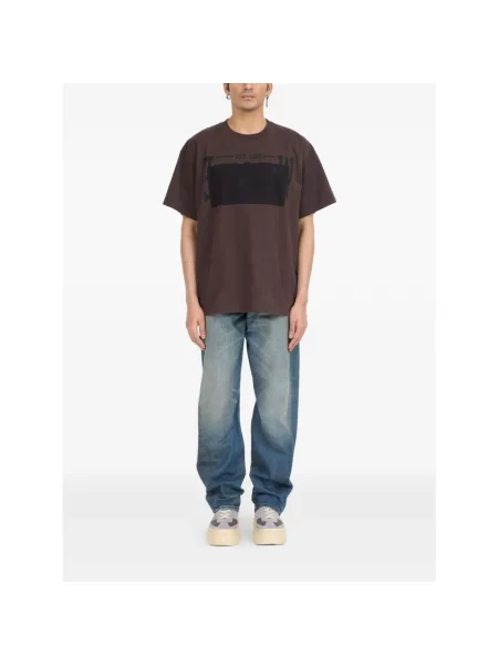 Maison Margiela t-shirt z nadrukiem brązowy