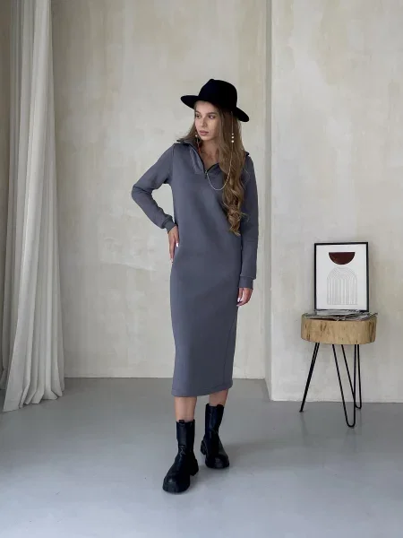 Silvio Merlini Сукня міді сірий