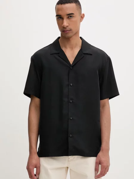 Calvin Klein košile s modalem černá