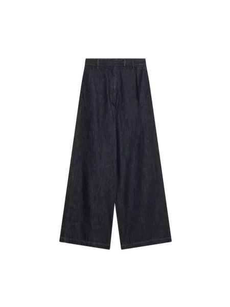 Szerokie jeansy Dries Van Noten z wysoką talią niebieskie