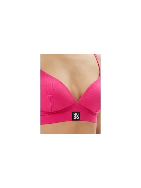 HUGO Varrásmentes melltartó Triangle Padded Rib rózsaszín