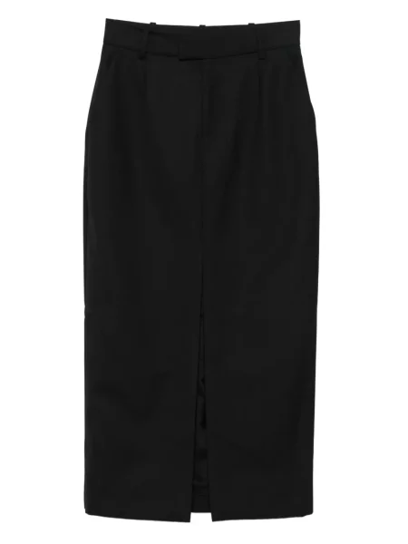 Fustă Anine Bing de lână cu crăpătură negru