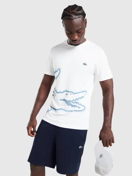 Lacoste T-Shirt Large Croc biała