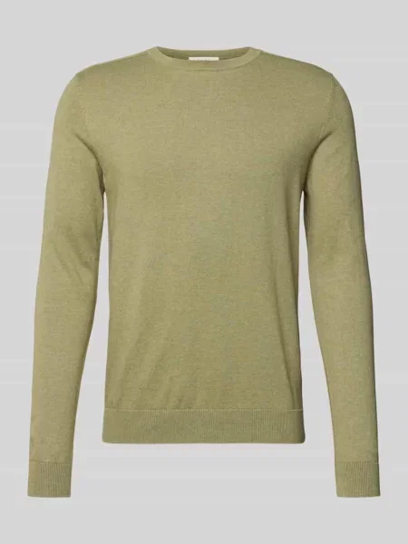 Sweter o kroju regular fit z czystej bawełny model ‘BERG’ Selected Homme oliwkowy