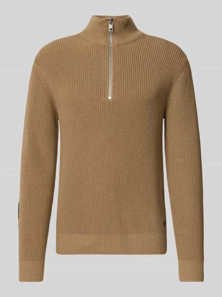 Bluza z kołnierzem o kroju regular fit z czystej bawełny Marc O'polo Denim beżowa