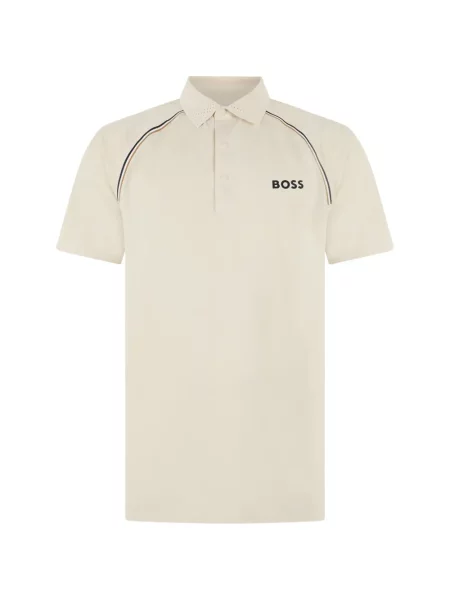 Koszulka polo Boss w paski biała
