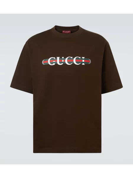 Džerzej tričko Gucci hnedá