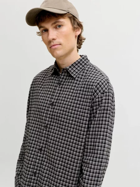 Клетчатая рубашка Jack & Jones черная
