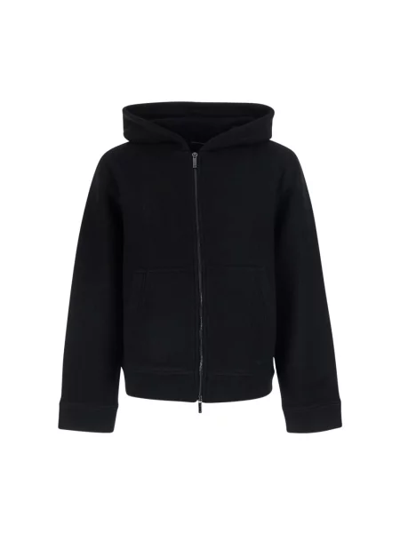 Bluza z kapturem Emporio Armani wełniana z kapturem czarna