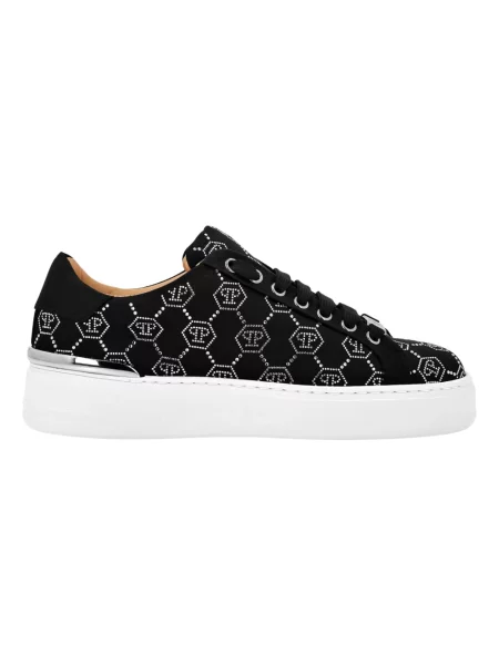 Satynowe sneakersy Philipp Plein czarne