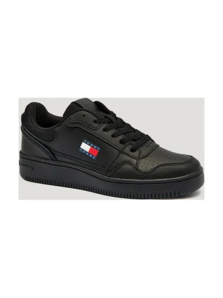 Tommy Jeans Teniși din piele RETRO BASKET negru