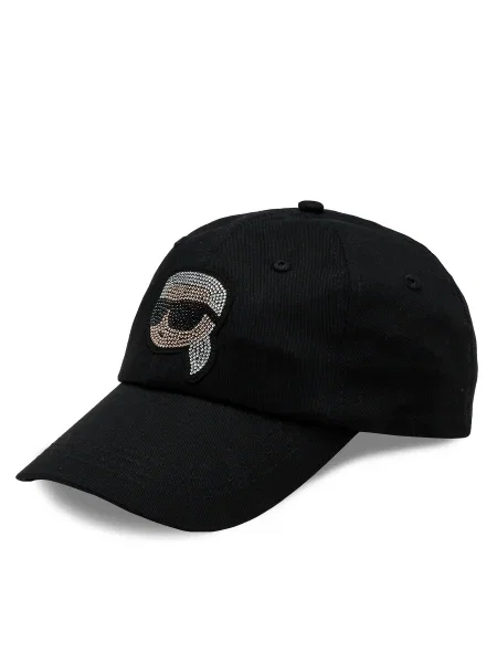 Karl Lagerfeld Čiapka Ikonik Rhinestone zlatá strieborná čierna