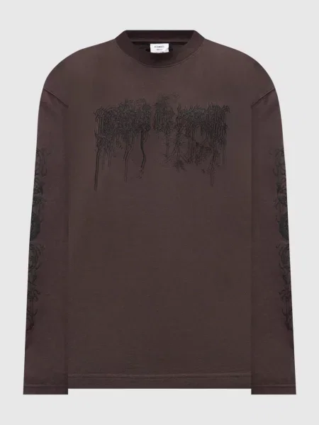 Лонгслів з принтом Vetements коричневий
