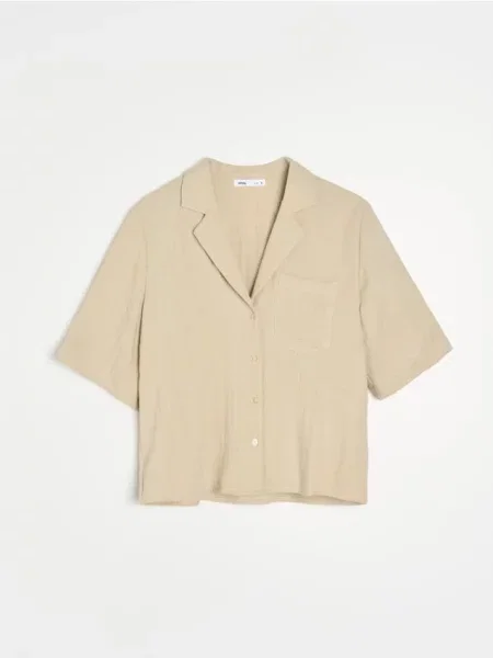 Сорочка зі змішаною тканиною з льоном пшеничний