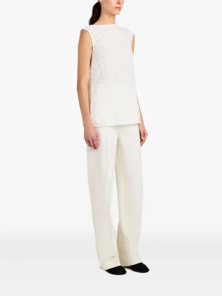 Top Proenza Schouler cu broderie alb