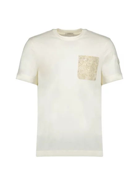 Koszulka Moncler z nadrukiem z wzorem paisley beżowa