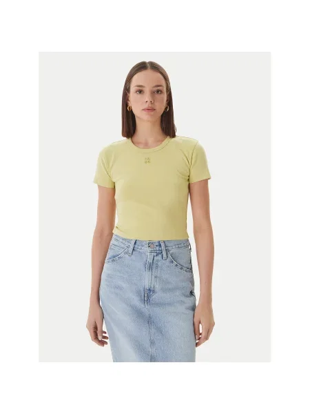 HUGO Футболка Delanor Svetlozelena Slim Fit