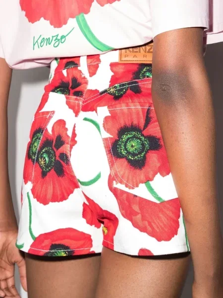 Pantaloni scurți Kenzo cu imagine alb