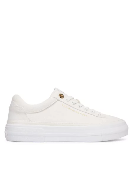 Tommy Hilfiger Sneakersy Th Foxing Platform Canvas biały