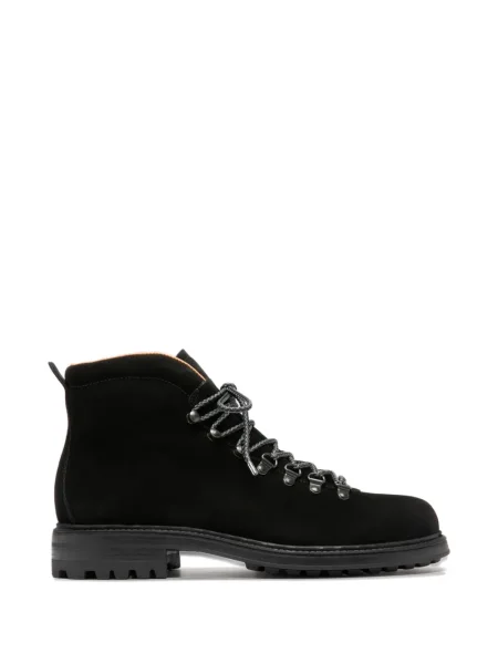 Botine Officine Creative cu șireturi din piele negru