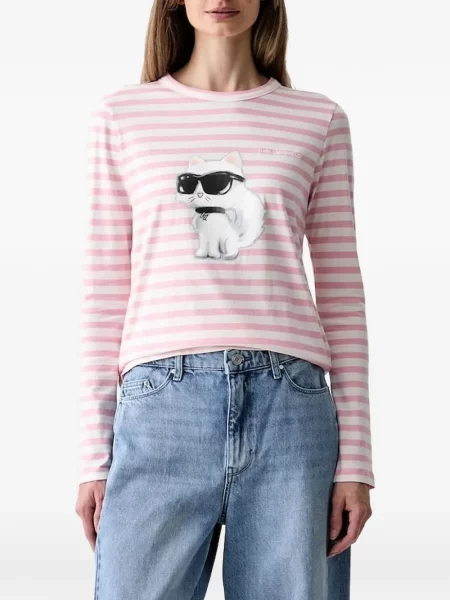 Lung tricou Karl Lagerfeld roz