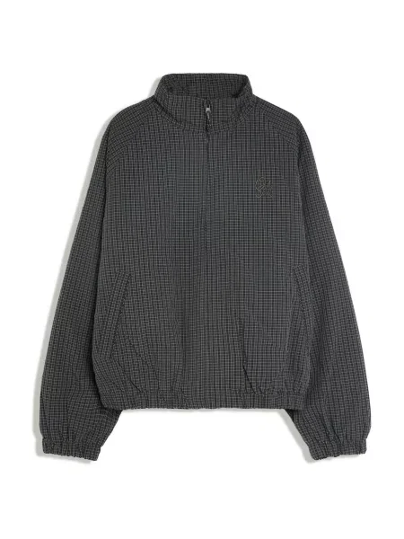 Bershka Geacă de primăvară-toamnă gri închis negru