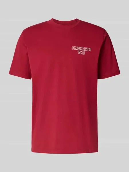 Carhartt WIP t-shirt S/S Alumni z aplikacją bordowy