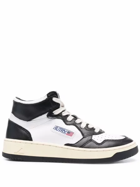Sneakerși Autry cu șireturi din dantelă alb