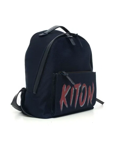 Torba Kiton skórzana z logo niebieska