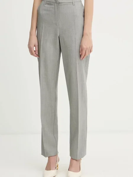 Marella pantaloni cu lână GOLFO gri