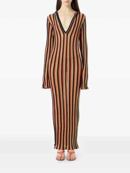 Rochie cu dungi Blumarine cu dungi cu glugă negru