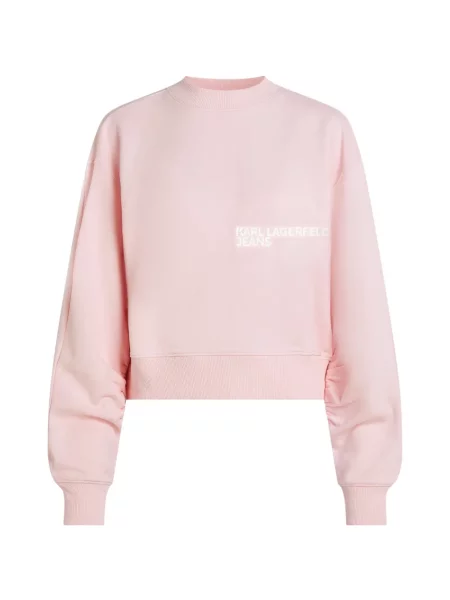 Hanorac Karl Lagerfeld Jeans cu autograf roz