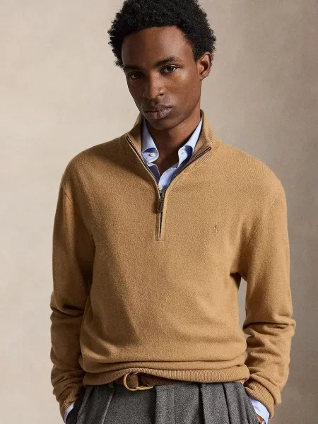 Polo Ralph Lauren pulover pentru bărbați din lână maro
