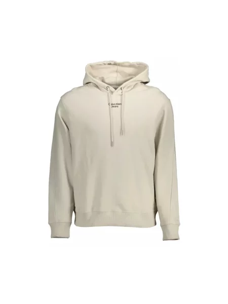 Bluza z kapturem Calvin Klein z kapturem beżowa